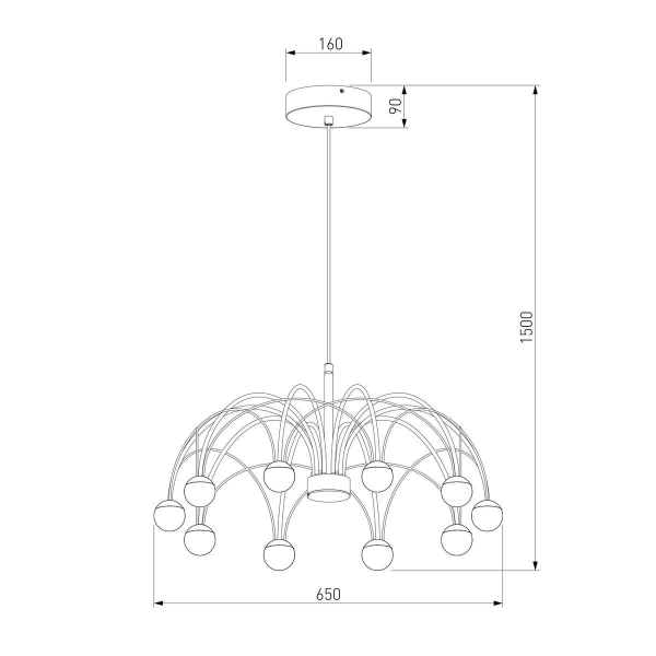 Подвесная светодиодная люстра Eurosvet Ragno 90034/10 LED черный