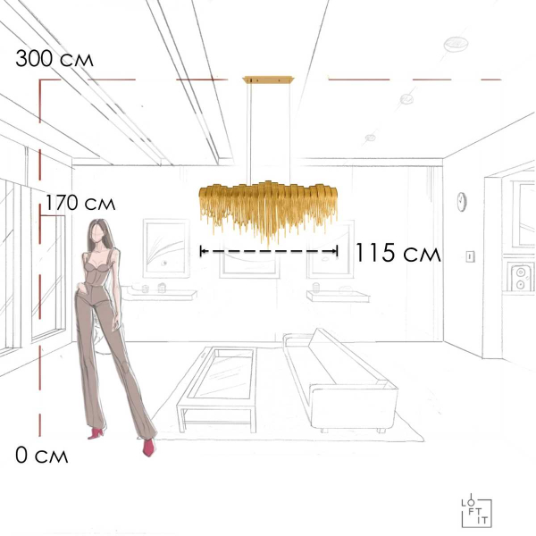 Подвесная люстра LOFT IT Volver 10404/1150L GD Подвесная люстра LOFT IT Volver 10404/1150L GD