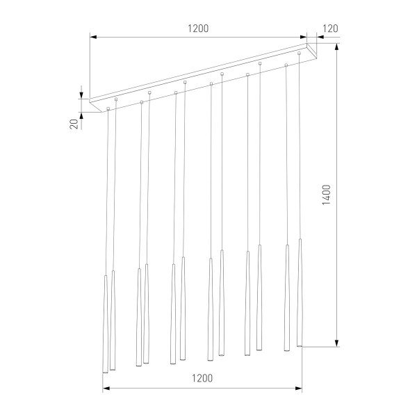 Подвесная люстра TK Lighting 10119 Piano