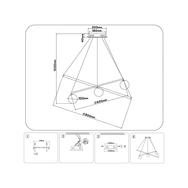 Подвесная светодиодная люстра Ambrella light Comfort LineTech FL66326