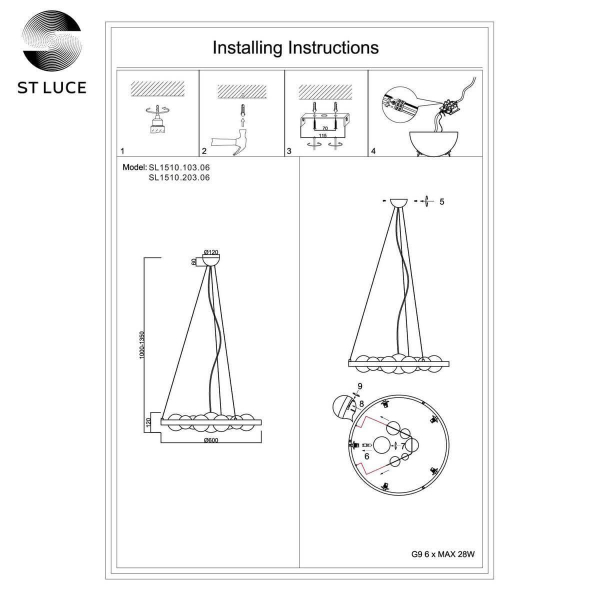 Подвесная люстра ST Luce SL1510.103.06 Подвесная люстра ST Luce SL1510.103.06