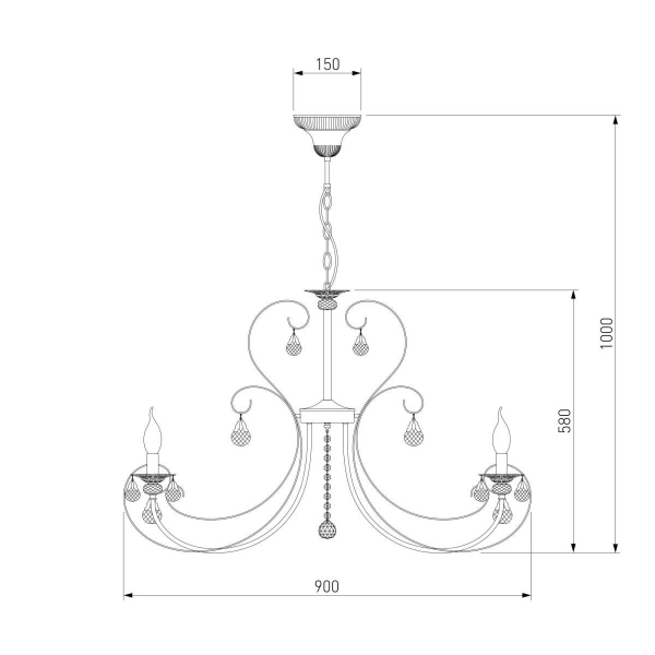 Подвесная люстра Eurosvet Alda 3305/12 латунь/прозрачный хрусталь Strotskis a072112