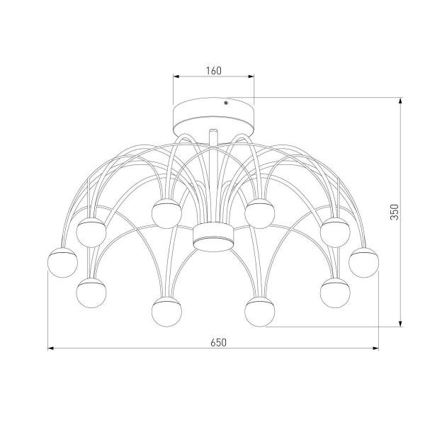 Потолочная светодиодная люстра Eurosvet Ragno 90031/10 LED золото