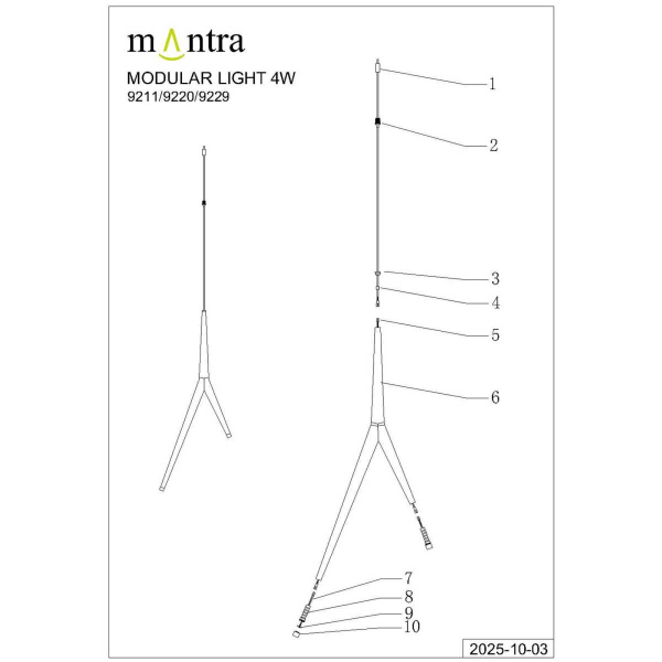 Подвесная люстра Mantra Arrecife 9369+9220 (8L)