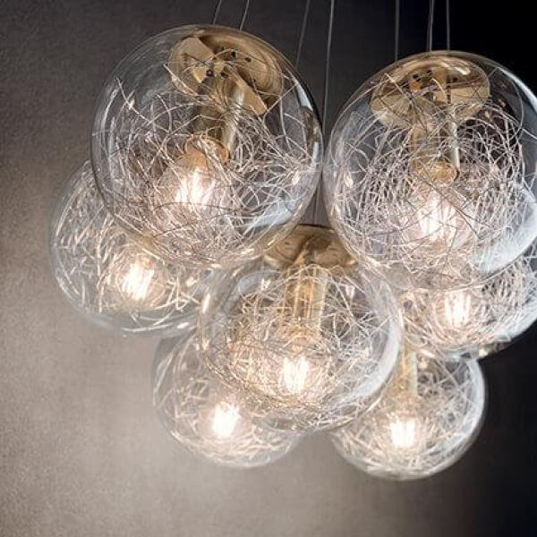 Подвесная люстра Ideal Lux Mapa Sat SP7 Ottone 176000 Подвесная люстра Ideal Lux Mapa Sat SP7 Ottone 176000