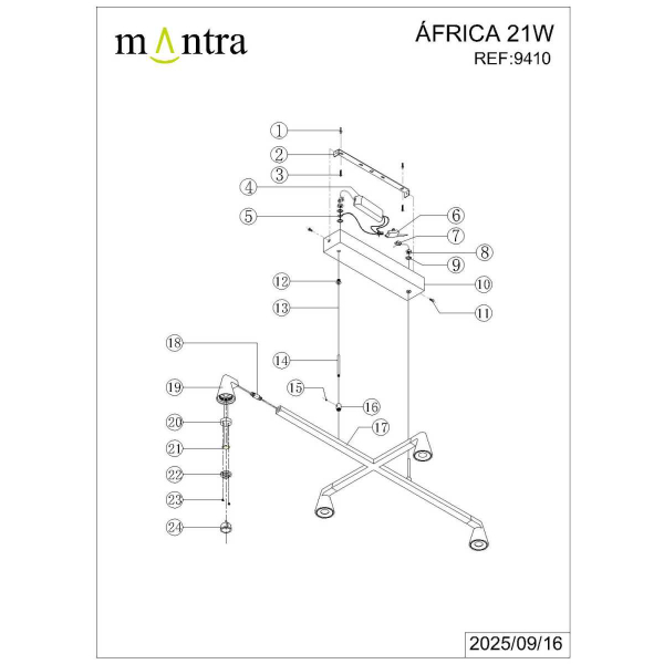 Подвесная люстра Mantra Africa 9410
