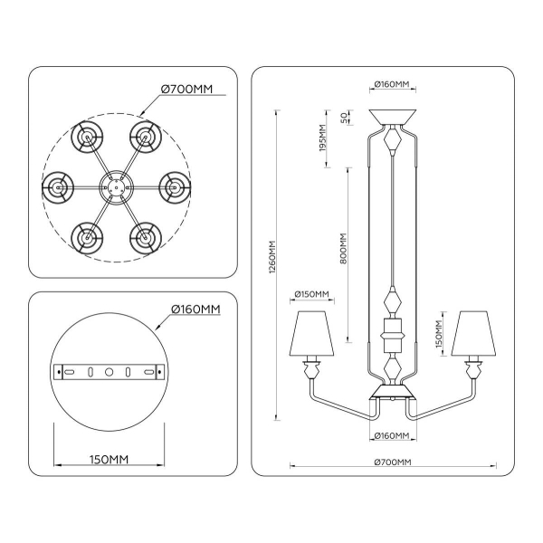 Люстра Ambrella Light HIGH LIGHT LH75401