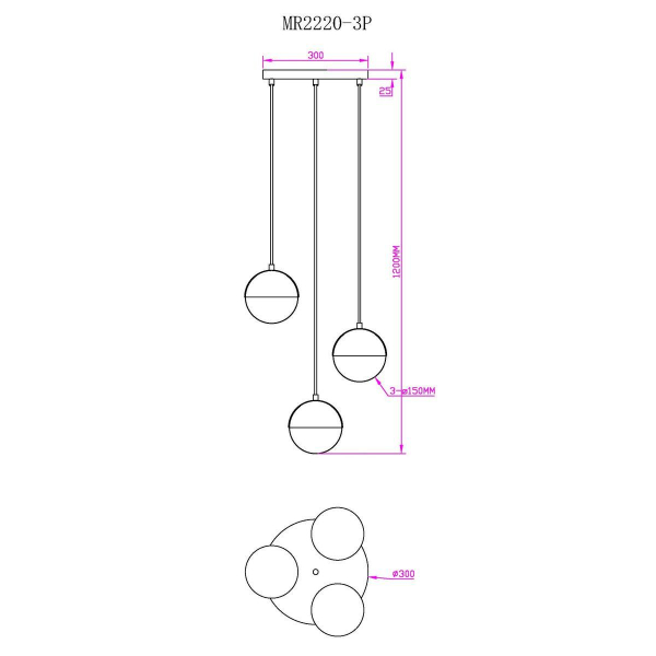 Подвесная люстра MyFar Loreen MR2220-3P