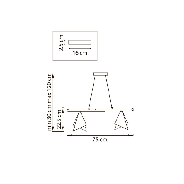 Люстра подвесная Cone GW Lightstar 757046