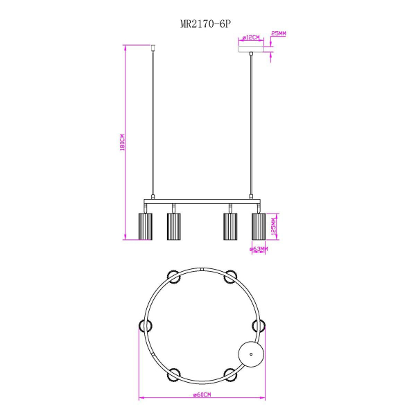 Подвесная люстра MyFar Alex MR2170-6P