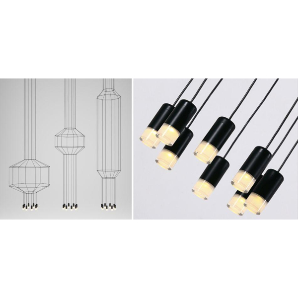 Подвесная люстра Imperium Loft Vibia Wireflow 84532-22 Подвесная люстра Imperium Loft Vibia Wireflow 84532-22
