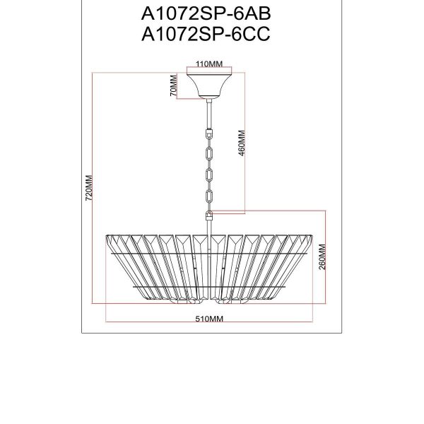 Подвесная люстра Arte Lamp Florizel A1072SP-6AB