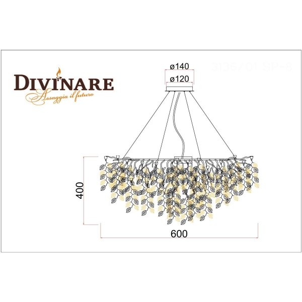 Подвесная люстра Divinare Salice 3136/01 SP-8 Подвесная люстра Divinare Salice 3136/01 SP-8