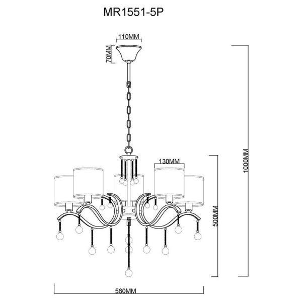 Подвесная люстра MyFar Dante MR1551-5P Подвесная люстра MyFar Dante MR1551-5P