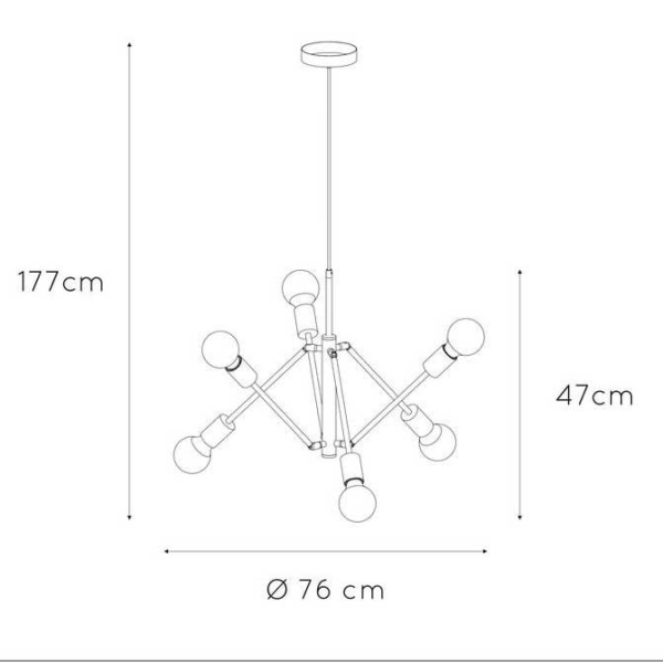 Подвесная люстра Lucide Lester 21424/06/30 Подвесная люстра Lucide Lester 21424/06/30