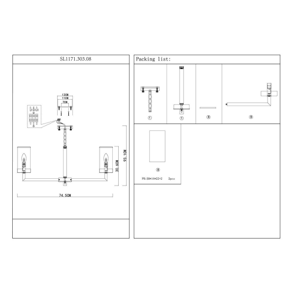 Подвесная люстра ST Luce Masine SL1171.303.08