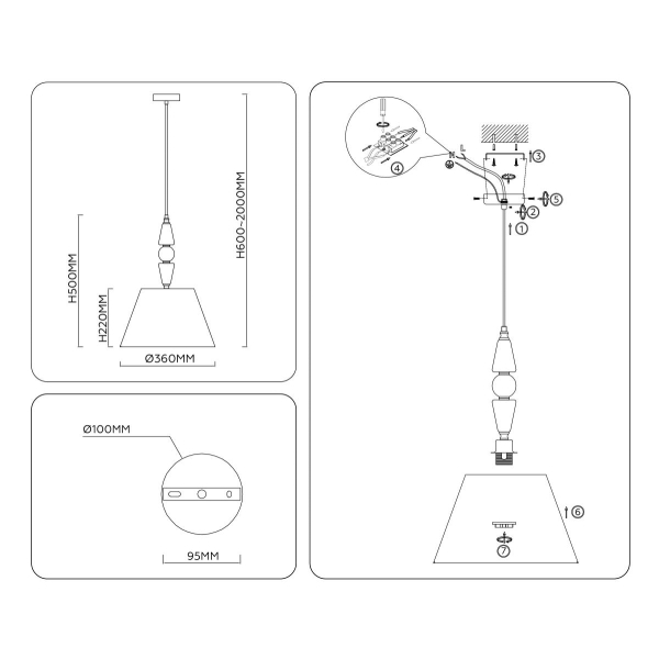 Подвесная люстра Ambrella light High light LH75250
