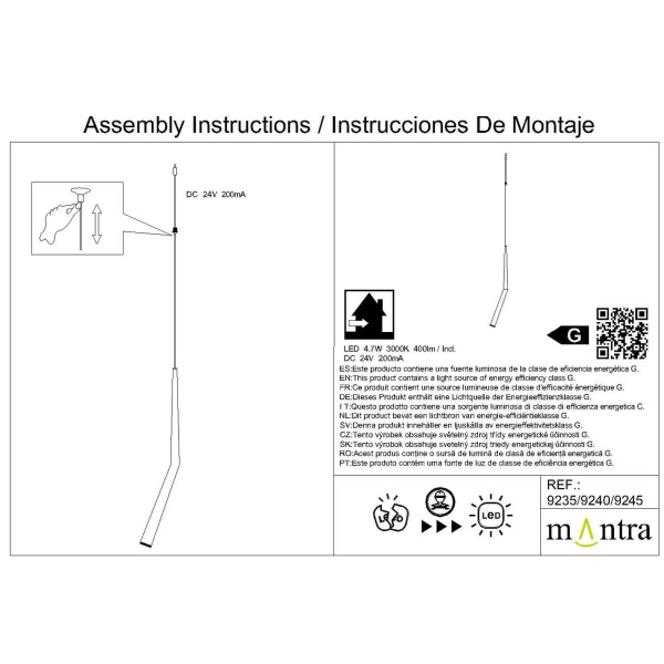Подвесная люстра Mantra Boomerang 9393+9240 (14L)