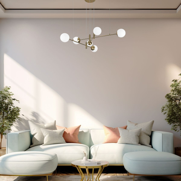 Подвесная люстра Eurosvet Planet 70146/6 латунь Smart