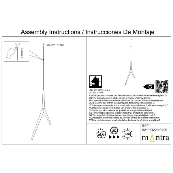 Подвесной модульный светильник без основания Mantra Arrecife 9211
