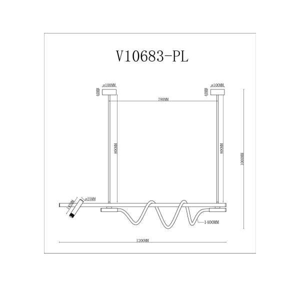 Подвесной светодиодный светильник Moderli True V10683-PL