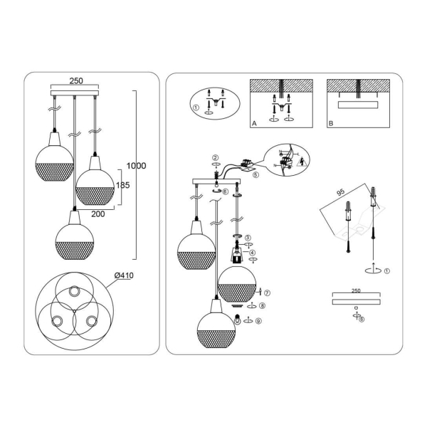 Светильник подвесной Ambrella light TRADITIONAL TR8505