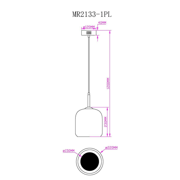 Подвесной светодиодный светильник MyFar Charlie MR2133-1PL