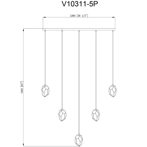 Подвесной светильник Moderli Catris V10311-5P Подвесной светильник Moderli Catris V10311-5P