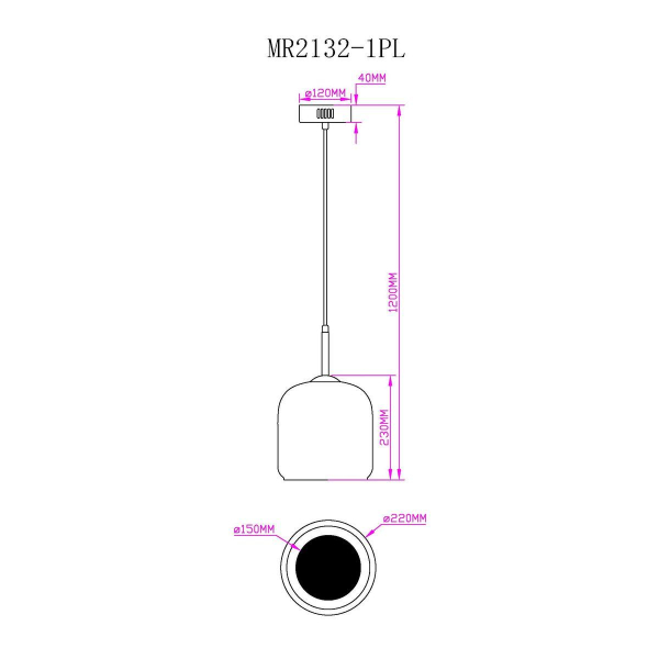 Подвесной светодиодный светильник MyFar Charlie MR2132-1PL