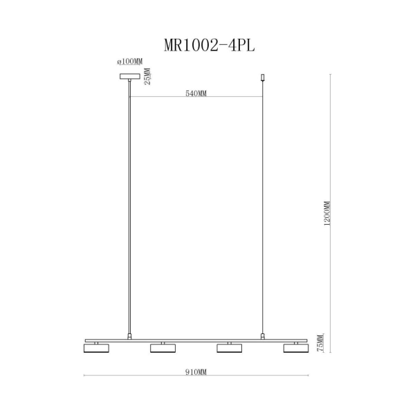 Подвесной светодиодный светильник MyFar Milla MR1002-4PL