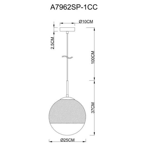 Подвесной светильник Arte Lamp Jupiter Chrome A7962SP-1CC