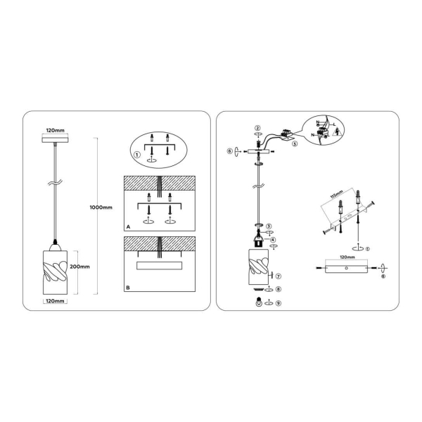 Светильник подвесной со стеклянным плафоном Ambrella light Traditional TR3411