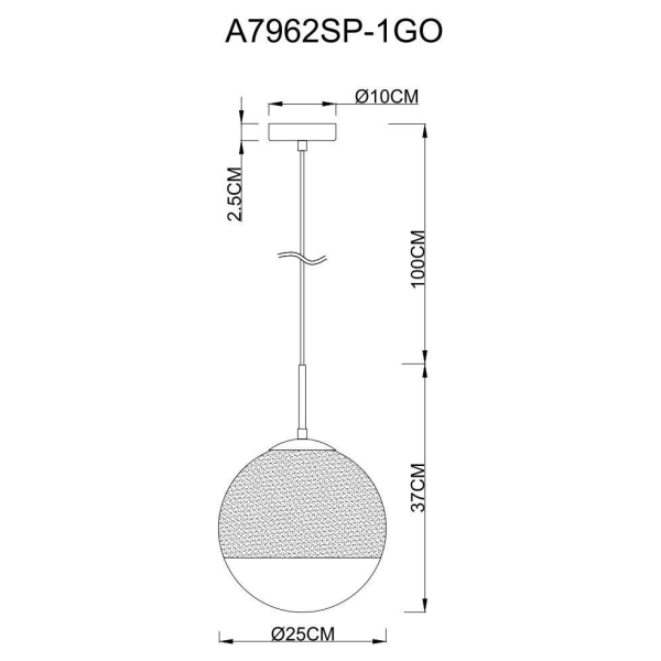 Подвесной светильник Arte Lamp Jupiter Gold A7962SP-1GO