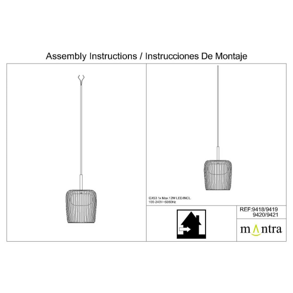 Подвесной светильник Mantra Dubai 9418 (3L)+9462