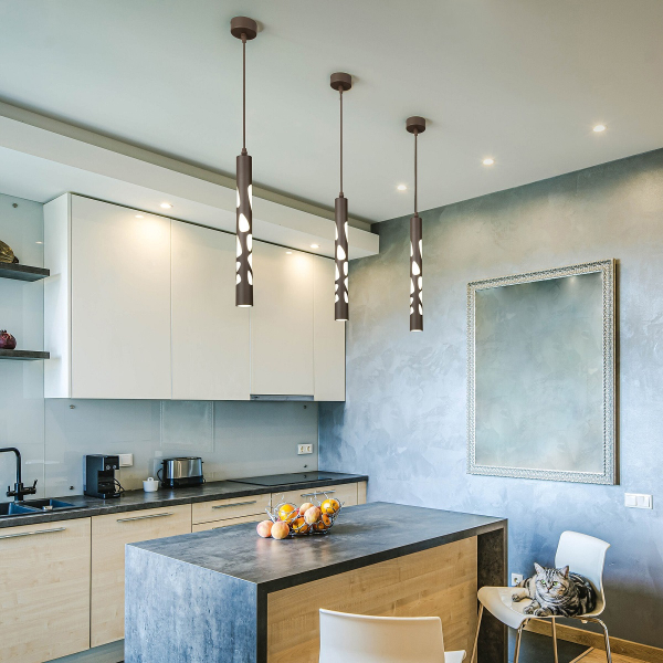 Подвесной светодиодный светильник Eurosvet DLR037 12W 4200K кофейный