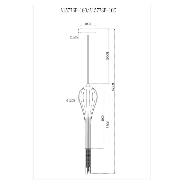 Подвесной светильник Arte Lamp Waterfall A1577SP-1CC