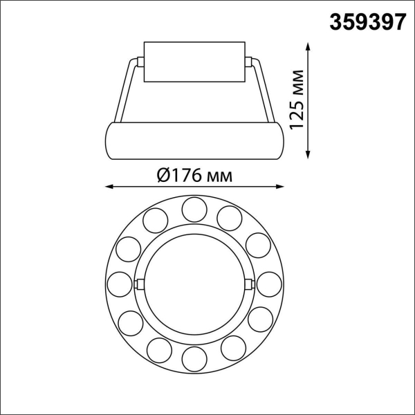 Потолочный светодиодный светильник Novotech Over Turn 359397