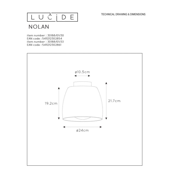 Потолочный светильник Lucide Nolan 30188/01/33