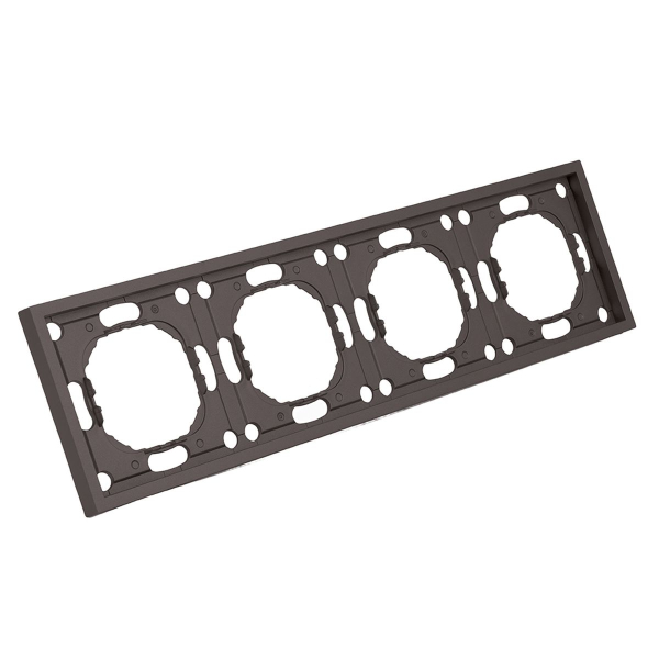 Рамка Stekker, PFR00-5004-09 4-местная Эмили, антрацит, soft touch 49939