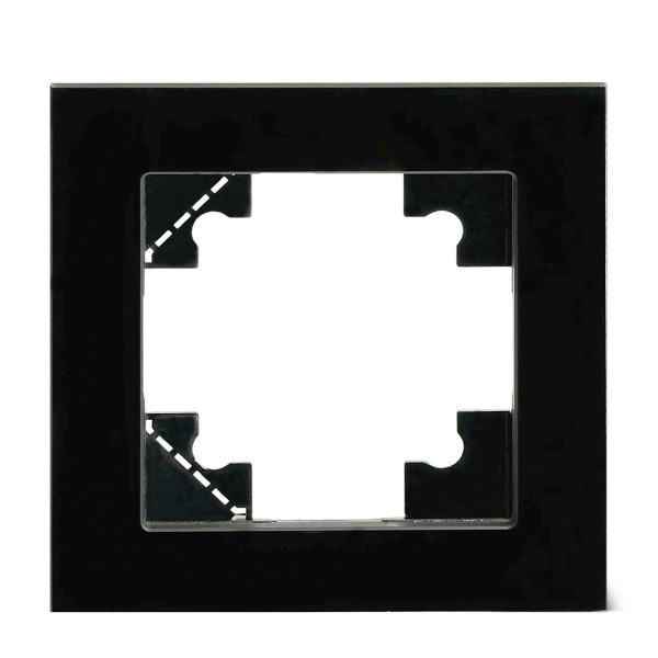 Рамка 1-постовая для сенсорных механизмов, подсветки Stekker Катрин черный GFR00-7001-05S 50304