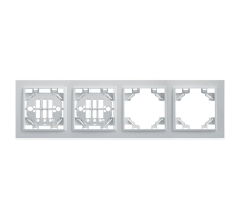 Рамка 4-местная горизонтальная Stekker, PPFR00-9004-01 Эрна, белый 39057