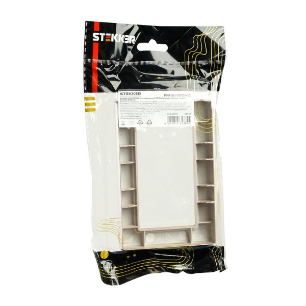 Рамка 2-местная (без перемычки), пластик, Stekker, PFR00-7012-02 Катрин, шампань 50049