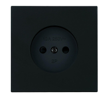 Розетка 1-местная с защитной шторкой (механизм), Stekker, б/з, 250В, 16А Мия, RST16-3109-05, черный бархат 50453