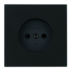 Розетка 1-местная с защитной шторкой (механизм), Stekker, б/з, 250В, 16А Мия, RST16-3109-05, черный бархат 50453