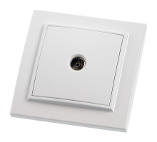 Розетка телевизионная 1-местная Stekker, PST00-9008-01, 75 Ом, 5-862МГц Эрна, белый 39048