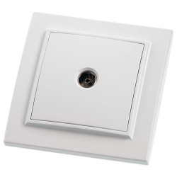 Розетка телевизионная 1-местная Stekker, PST00-9008-01, 75 Ом, 5-862МГц Эрна, белый 39048