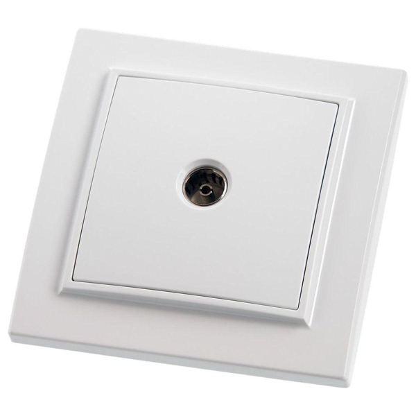 Розетка телевизионная 1-местная Stekker, PST00-9008-01, 75 Ом, 5-862МГц Эрна, белый 39048