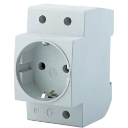Розетка на DIN-рейку Stekker PST16-70-20 2P+PE 16А, серый 39171