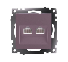 Розетка компьютерная 2-местная RJ-45 (механизм) Stekker GLS00-7109-04 Катрин, шоколад 50006