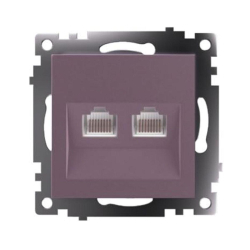 Розетка компьютерная 2-местная RJ-45 (механизм) Stekker GLS00-7109-04 Катрин, шоколад 50006